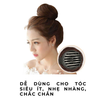 Búi tóc giả củ tỏi dạng kẹp dành cho người ít tóc trang trí tóc - búi củ tỏi dạng kẹp