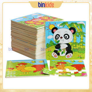 Combo 10 Tranh Ghép gỗ 9 mảnh , Đồ chơi xếp hình cho bé (ngẫu nhiên)