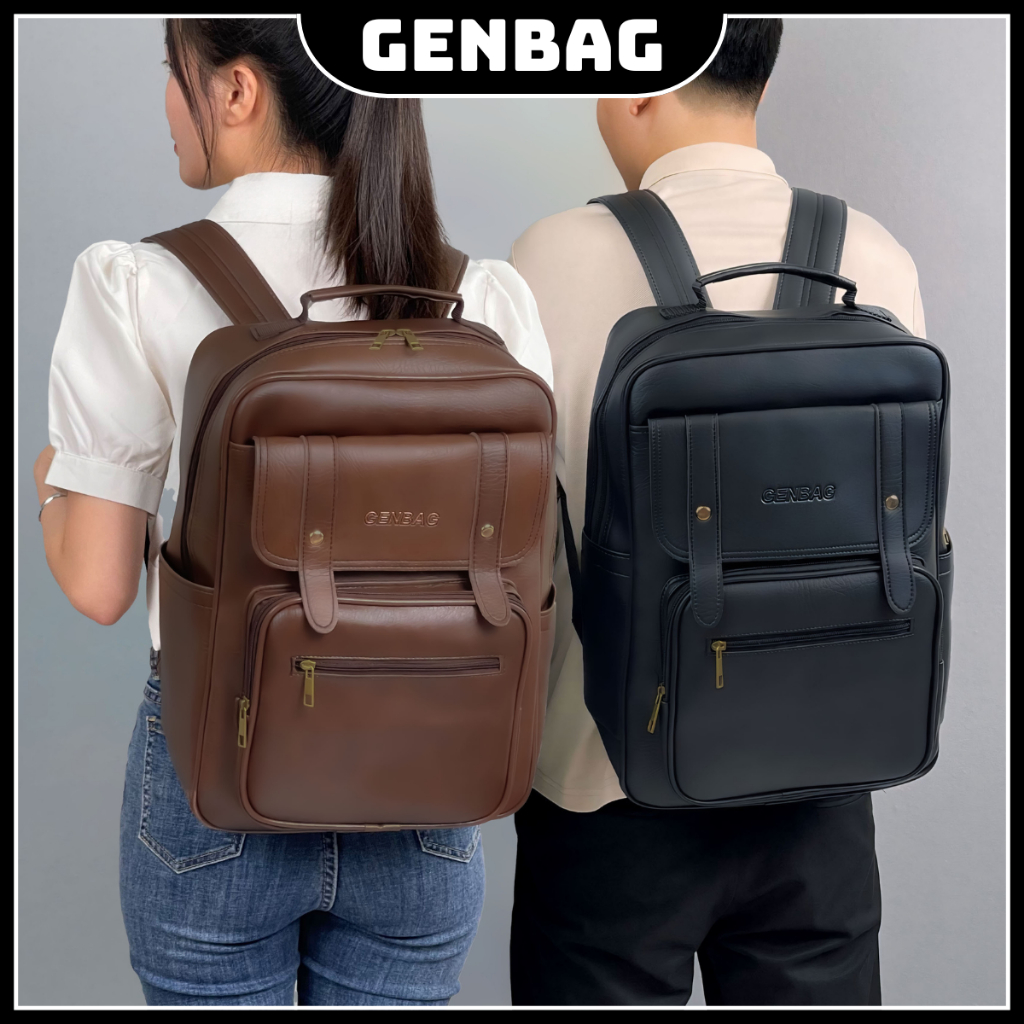 Balo da cao cấp nam nữ GENBAG balo đựng laptop 15,6 inch chống sốc 5 chiều chống nước BL15