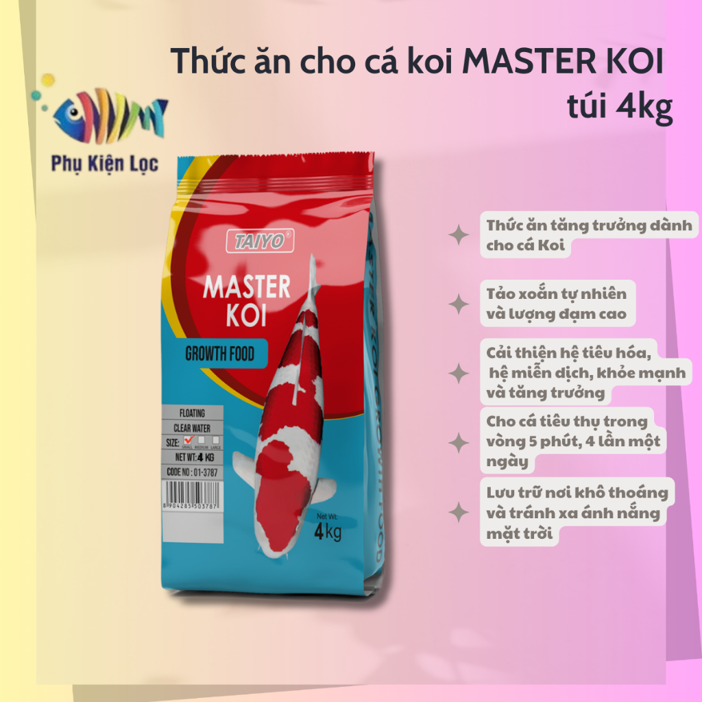 Thức ăn cho cá koi MASTER KOI túi 4kg