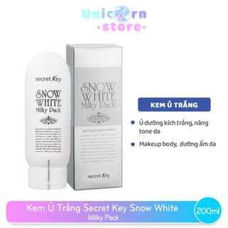 Kem Dưỡng Trắng Da Mặt Và Toàn Thân Secret Key Snow White Milky Pack 200mL