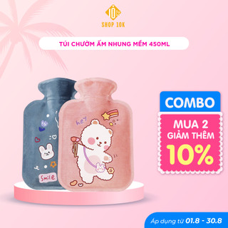 Túi chườm nóng lạnh nhung mềm SHOP10K giảm đau bụng kinh, túi chườm giữ ấm hạ sốt 450ml -SP004163