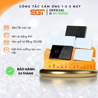 Công tắc wifi cảm ứng 1-2-3-4 nút hunonic datic hns điều khiển từ xa sgt