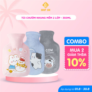 Túi chườm nóng lạnh SHOP10K giảm đau bụng kinh, túi chườm giữ ấm hạ sốt 350ml SP002249