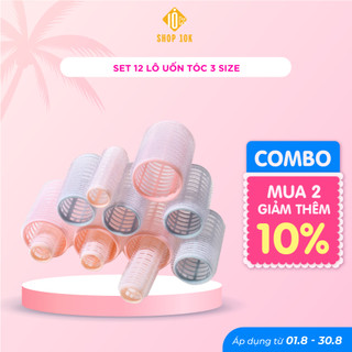 Lô uốn tóc tự dính SHOP10K set 12 lô cuộn tóc thời trang kích cỡ khác nhau - SP005072