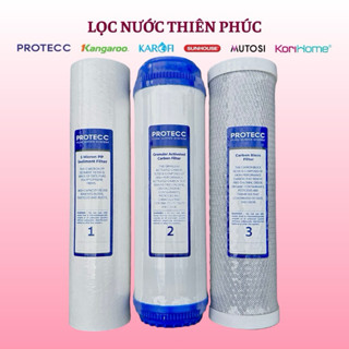 Bộ Lõi Lọc Nước 1,2,3 10 Inch PROTECC Chính Hãng - Lắp Cho Mọi Dòng Máy Lọc Nước