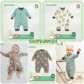 Body sơ sinh nỉ vừa Uala Rogo vải thu đông ấm áp 3543 bé 0 - 12 tháng Ualarogo