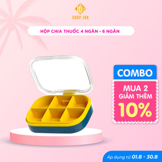 Hộp đựng thuốc chia 4 và 6 ngăn, hộp đựng đồ đa năng bảo quản chống ẩm, tiện ích cho gia đình
