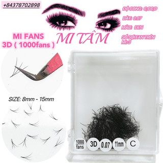 Mi fan 3d dày 0.07 , mi bao đen, mềm mại, xòe, dùng nối mi volume _ dụng cụ nối mi _ phụ liệu nối mi mi