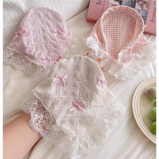 Cài tóc turban khăn choàng caro bèo tiểu thư dễ thương Khăn Tóc Bohemia Tam Giác Khăn Nữ Cô Gái