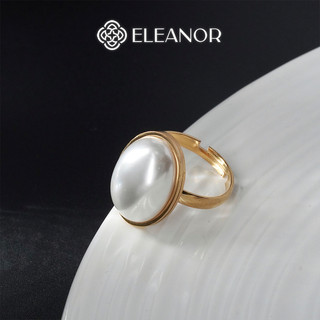 Nhẫn titan nữ Eleanor Accessories đính ngọc trai nhân tạo nhẫn hở basic phụ kiện trang sức 7768