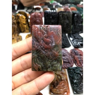 Mặt dây chuyền Rồng phong thủy đá ngọc băng tảo