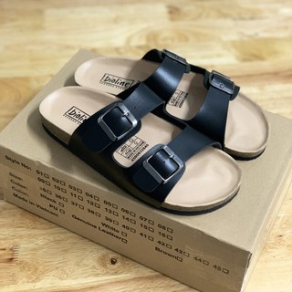 PUK01 - Dép văn phòng Birken Đế Trấu BIOLINE Official Unisex Nam Nữ Hai Quai Ngang Da PU Cao Cấp Lót Chống Nước