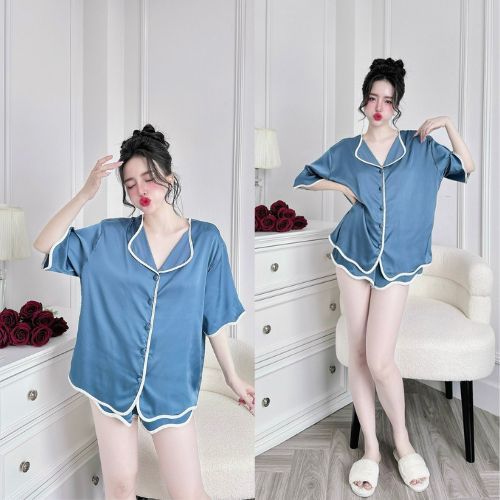 Đồ Ngủ Pijama Bigsize MIKY, Đồ Ngủ Bigsize lụa Latin cao cấp mềm mại xinh xắn < 80KG viền trắng | BigBuy360 - bigbuy360.vn