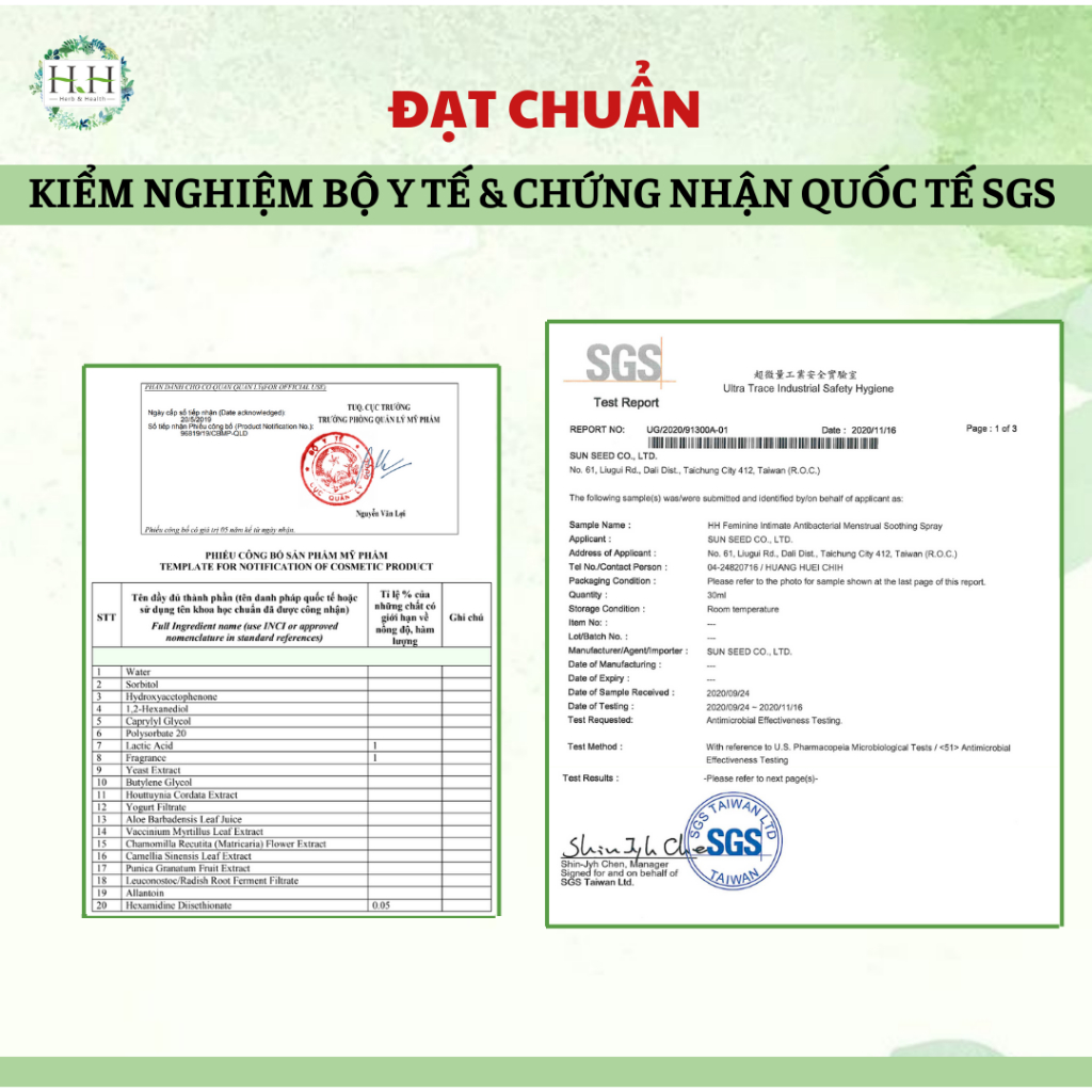 Set 2 Lọ Xịt Phụ Khoa HH 50ml Chiết Xuất Thảo Mộc, Kháng Khuẩn Ngăn Mùi Hiệu Quả, Hương Thơm Dịu Nhẹ Dễ Chịu