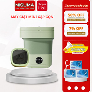 Máy Giặt MISUMA Mini Gấp Gọn Giặt Đồ Trẻ Em, Tất Vớ Đồ Lót Dung Tích 6L Tự Vắt Khô Công Nghệ Khử Khuẩn Bảo Hành 12 Tháng