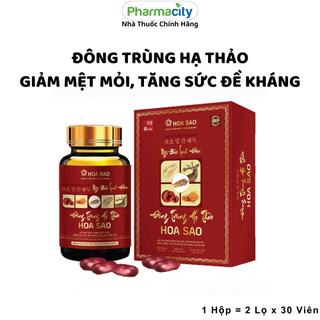 Viên Uống Đông Trùng Hạ Thảo Hoa Sao Bồi Bổ Cơ Thể Suy Nhược Tăng Tuần Hoàn Máu Hộp 60 viên