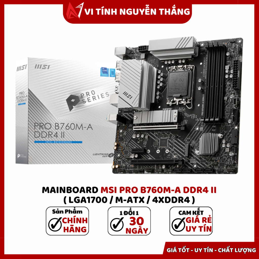 MAINBOARD MSI PRO B760M-A DDR4 II ( LGA1700 / M-ATX / 4XDDR4 )