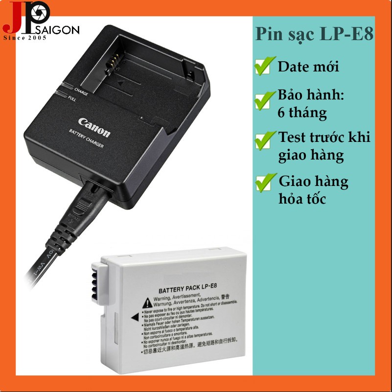 PIN SẠC MÁY ẢNH CANON LP-E8