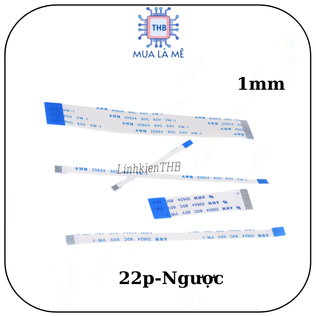 Cáp FFC 22P ngược 1mm dài 10cm ( Túi 5 con )