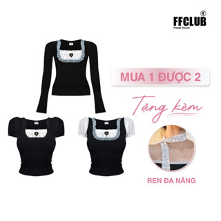 [TẶNG KHĂN REN]  Áo body nữ kiểu Trễ vai Tay Loe MINO form ôm body tôn dáng FFCLUB mix