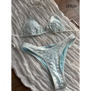 𝐚𝐥𝐥𝐮𝐰𝐚𝐧𝐭 • set bikini dập nổi hình butterfly xanh baby blue đồ bơi đi biển • tiffany