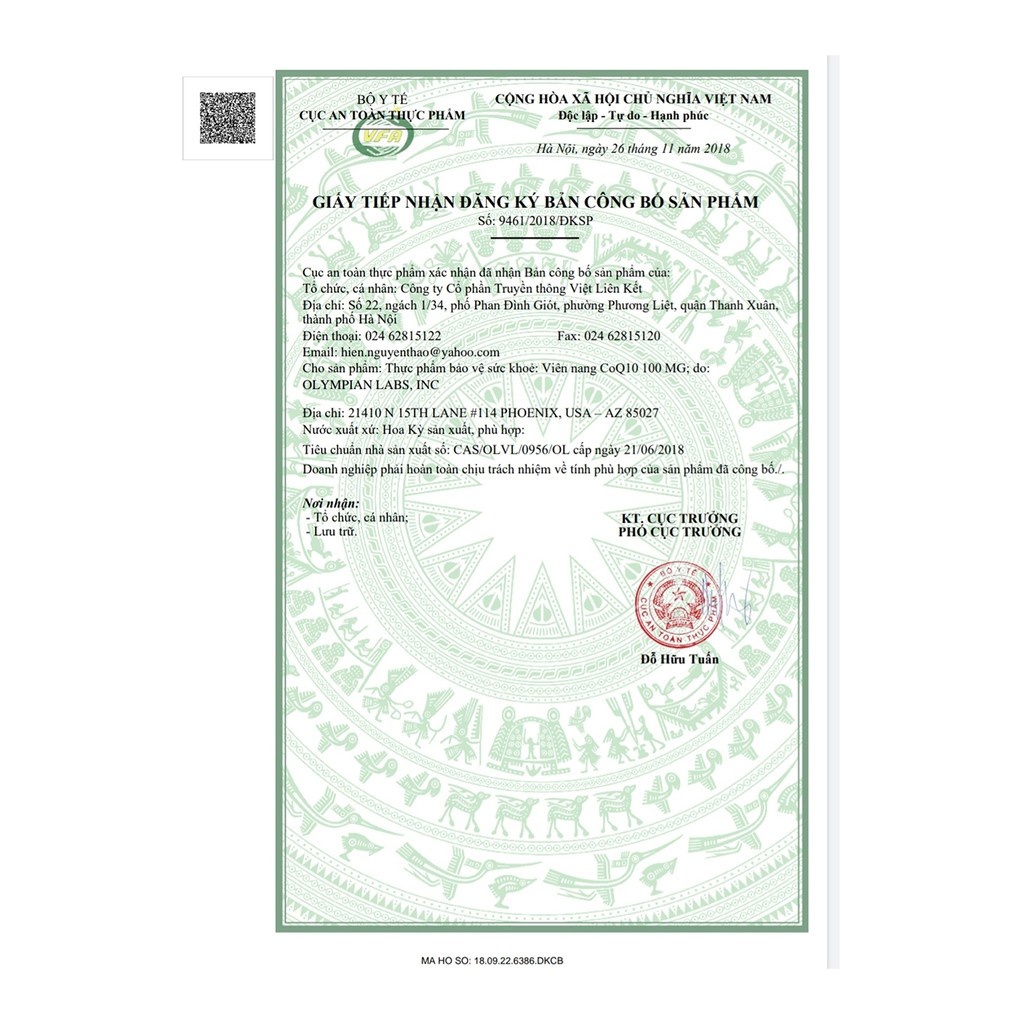 Viên Uống Hỗ Trợ Tim Mạch OLYMPIAN LABS CoQ10 100mg cải Thiện Sức Khoẻ 60 Viên