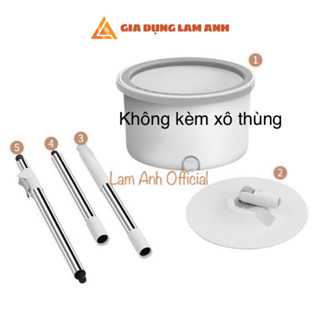  Cây lau nhà cán rời tách nước bẩn K9 vỏ tím không kèm xô thùng màu ghi trắng  cán thay thế  