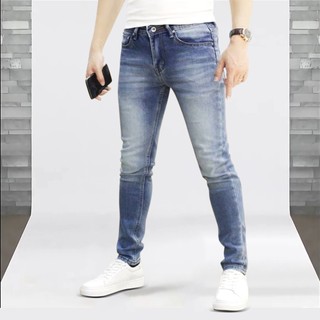 Quần Jean Nam Xanh Nhạt Thun Co Giãn, Chất Liệu Cao Cấp