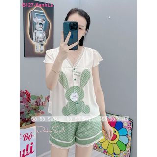 Bộ đùi cổ v cánh tiên lụa latin b127 - đồ bộ suli