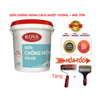 Sơn Chống Nóng KOVA CN-05 Giảm Nhiệt, Cao Cấp 5kg, Chống Hấp Thụ Nhiệt, Bức Xạ Của Mặt Trời Dùng Cho Mái Tôn, Tường Nhà