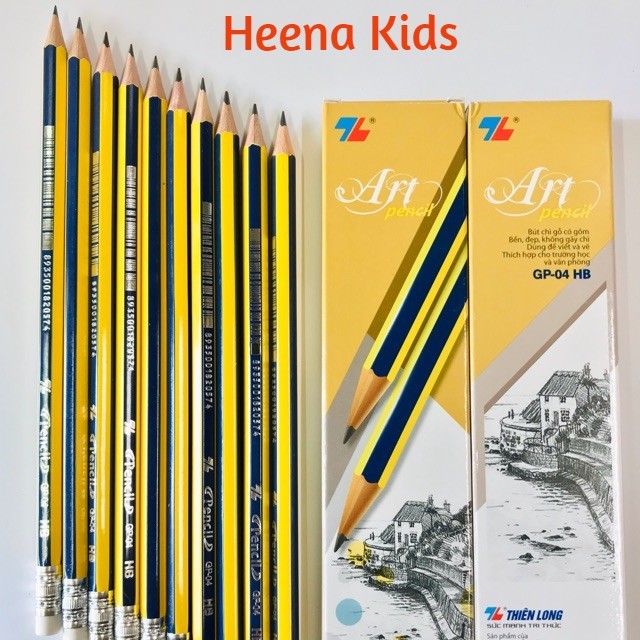 COMBO 3 Hộp Bút Chì (1 Hộp 10 Cây) TL HB cho học sinh, văn phòng 🍀𝑭𝑹𝑬𝑬 𝑺𝑯𝑰𝑷🍀 Bút chì kèm tẩy nét đậm