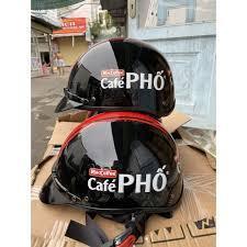 ( HIỆN CHỈ CÒN MÀU ĐEN cà phê phố) NÓN BẢO HIỂM khuyến mãi- cà phê phố