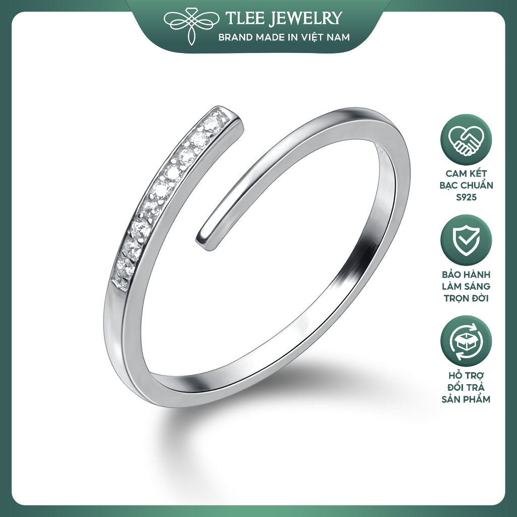 Nhẫn nữ bạc 925 TLEE đính đá có thể điều chỉnh size Little Ring A0322