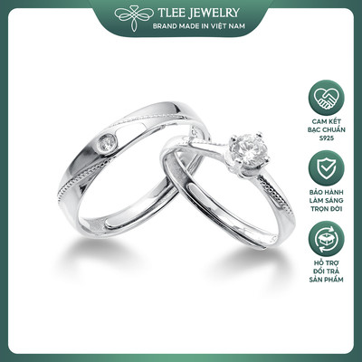 Nhẫn bạc TLEE, nhẫn đôi đeo nam nữ tự điều chỉnh size Endless Love TLEE JEWELRY