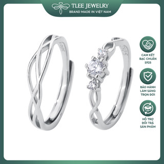 Nhẫn đôi bạc TLEE dáng freesize mẫu Give me dành cho cặp đôi TLEE JEWELRY