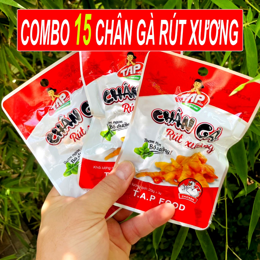 [COMBO 15 Chân Gà Rút Xương Tặng 3 Muối] Chân Gà Ăn Liền TAP FOOD Gói 29g Siêu Hấp Dẫn - Ăn Vặt HULA