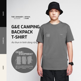 Áo thun cổ tròn G&E Camping Backpack T-shirts 100% cotton dáng rộng The January Outdoor TJO4ST3