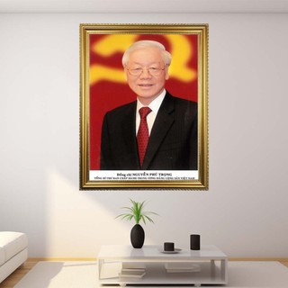 Khung ảnh BÁC HỒ,Bác Giáp, Bác Trọng treo tường tráng gương siêu bóng siêu nét