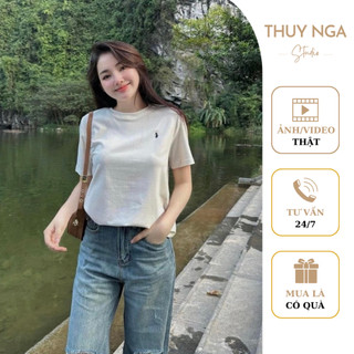 Áo Phông Thêu Ngựa Cổ Tròn Basic Chuẩn Hàng QCL1