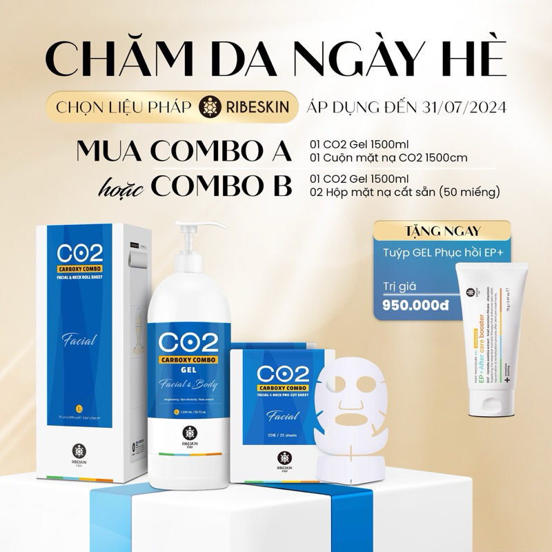 Bộ thải độc da MẶT VÀ BODY CO2 Carboxy Ribeskin giúp da sạch sâu, căng bóng, ngăn ngừa mụn