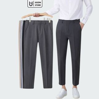 Quần tây nam cạp cao GOZIN.STORE Quần âu nam hàn quốc ống côn công sở vải tuyết hàn co giãn dày dặn JA31