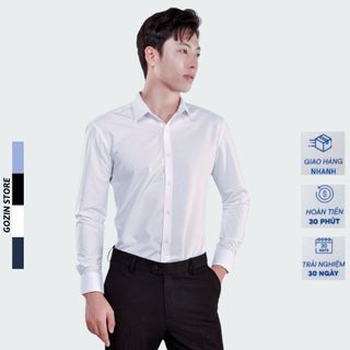 Áo sơ mi trắng nam GOZIN STORE tay dài đi học, đi làm, vải lụa không nhăn, thấm hút mồ hôi tốt -JA12