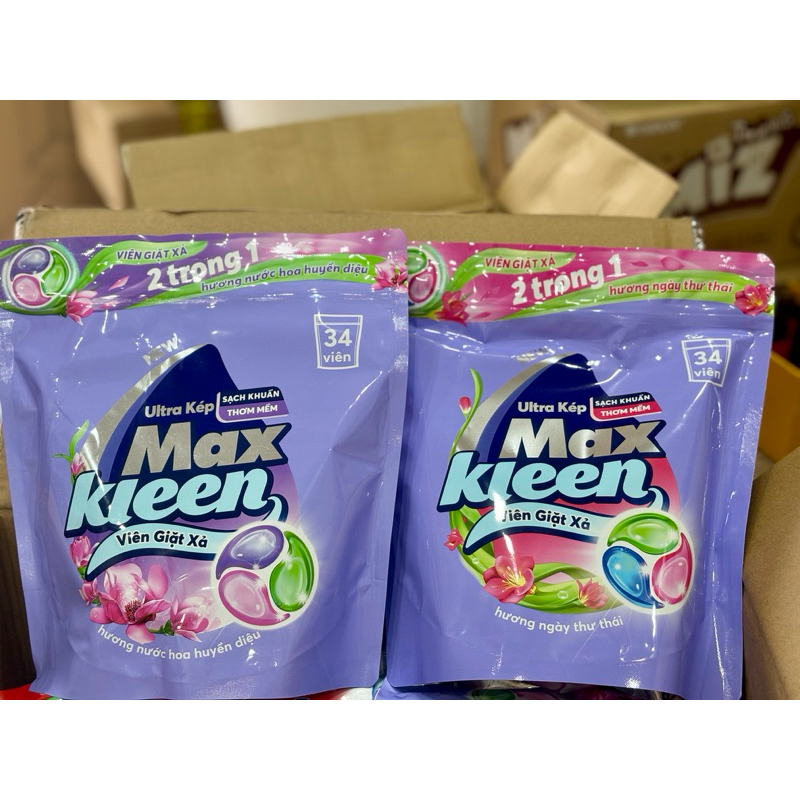 Túi 34 viên - Viên giặt Max Kleen 2 trong 1