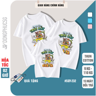 Áo thun gia đình 3/4/5 người đồng phục gia đình đi biển thun cotton dày dặn nhiều màu SGY232