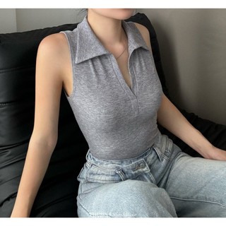 Áo Cổ V Sát Nách - Áo Ba Lỗ Thun Tăm Cotton THESIS