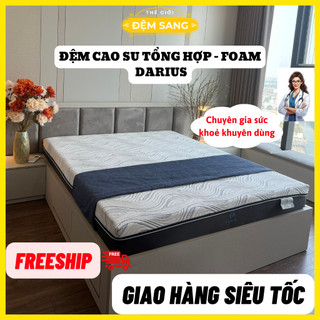 Đệm Cao Su Tổng Hợp - Foam vải mát, tiêu chuẩn Mỹ, kháng khuẩn, đàn hồi, ngủ ngon, thoáng khí, với ruột nệm cao su non