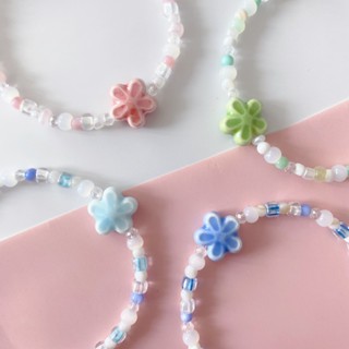 Vòng tay Alyssa hoa gốm thép không gỉ