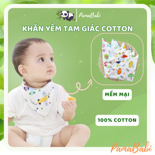 Khăn yếm tam giác đeo cổ có cúc bấm cho bé sơ sinh, yếm chéo Cotton loại đẹp cho bé sơ sinh