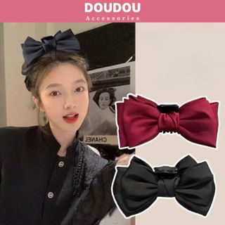 Kẹp tóc nơ Doudou Cặp tóc nữ Kẹp càng cua lớn Kẹp tóc hình nơ Kẹp tóc lụa tiểu thư Hàn Quốc ZJ118